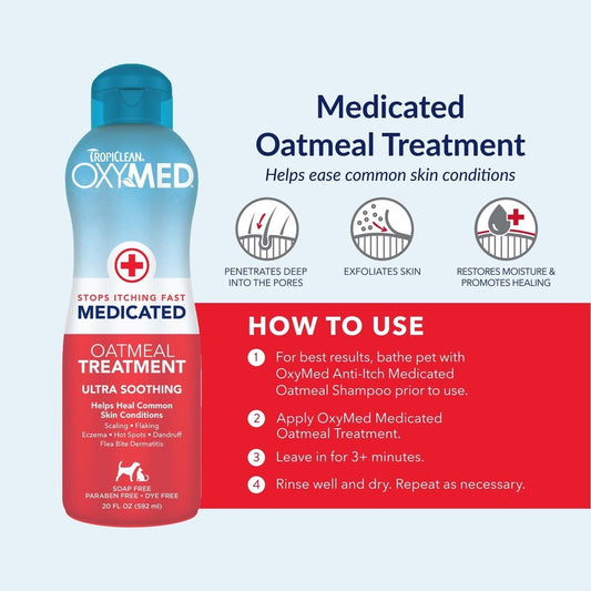 TropiClean Oxymed Range Anti-Itch, Medicated Shampoo for Cats & Dogs