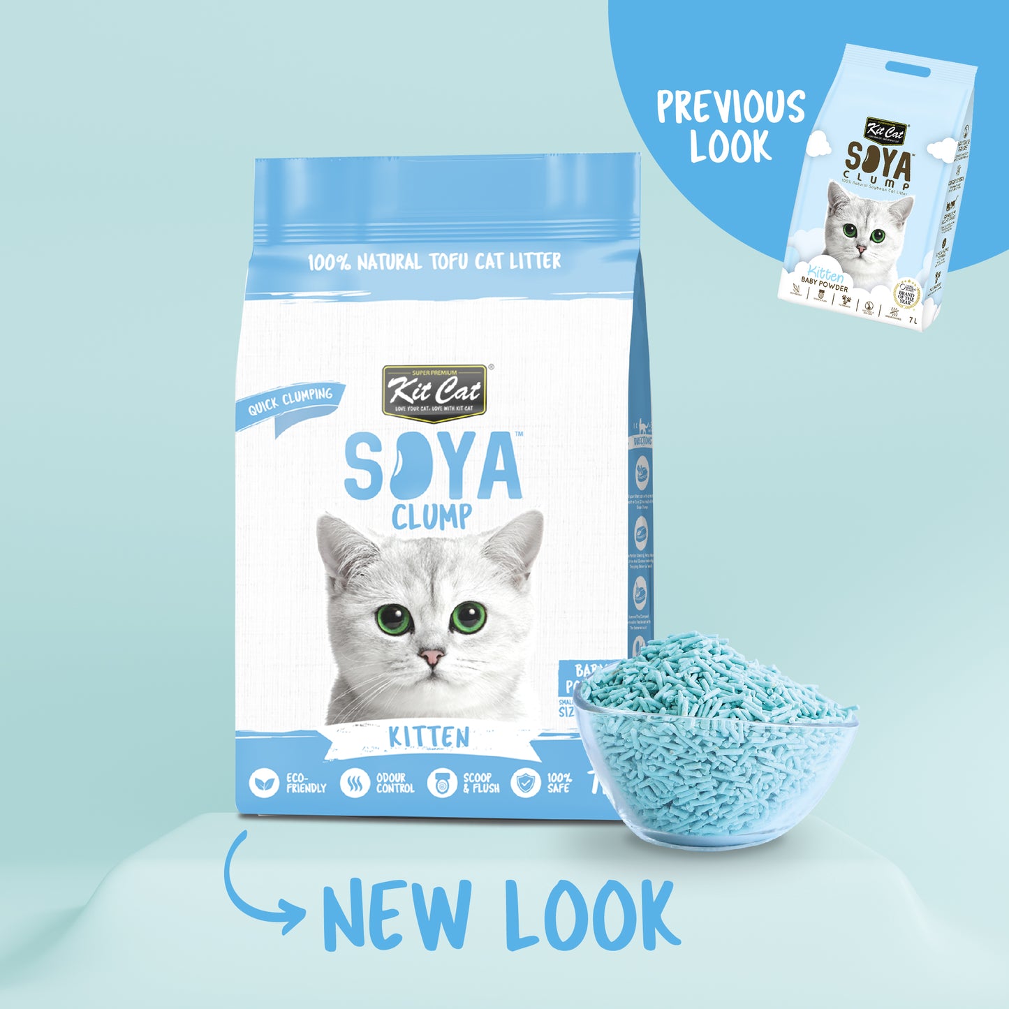 Kit Cat Soya Clump Baby Powder Cat Litter 7L