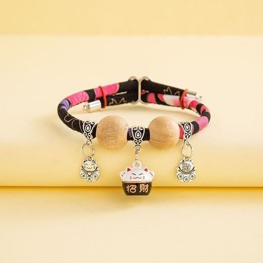 [SG STOCKS] Pet Camphor Wood Beads Insect Repellent Lucky Cat Collar