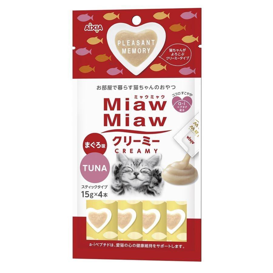 $3 EACH MIX & MATCH (6+ QTY): Aixia Miaw Miaw Creamy Cat Treats - 15g x 4 sachets