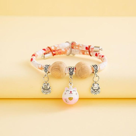 [SG STOCKS] Pet Camphor Wood Beads Insect Repellent Lucky Cat Collar