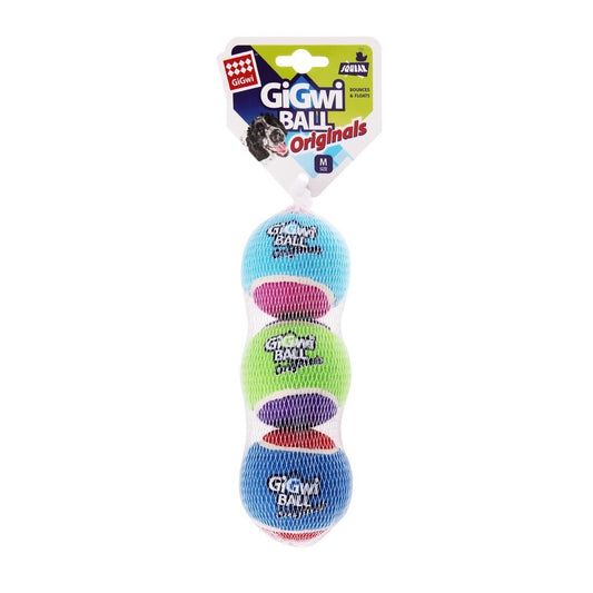 GiGwi Tennis Ball for Dogs Squeaker Fetch Durable Ball Originals Dog Toy 3 Sizes