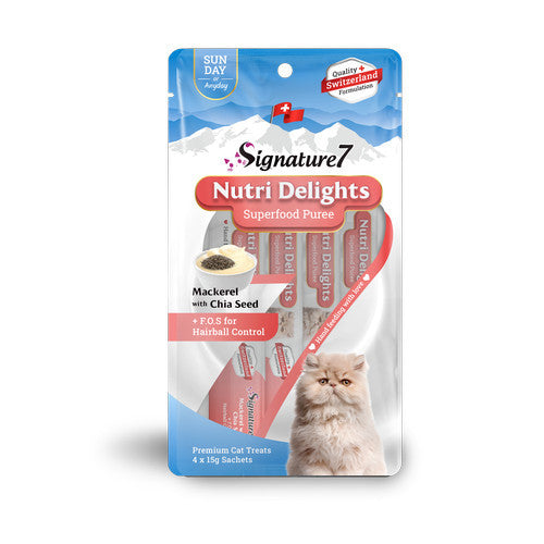Signature7 Nutri Delights Superfood Puree 15g x4 Cat Wet Treats