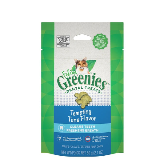 Greenies Feline Dental Treat & Chews for Cats 60g 4 Flavours - Catnip, Chicken, Salmon, Tuna