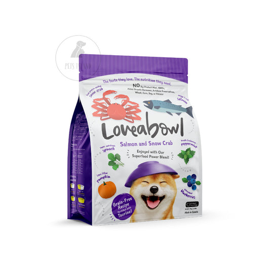 Loveabowl Grain Free Dry Dog Food 1.4kg - Complete Diet, Kibbles, Herring Salmon Chicken Lobster Snow Crab