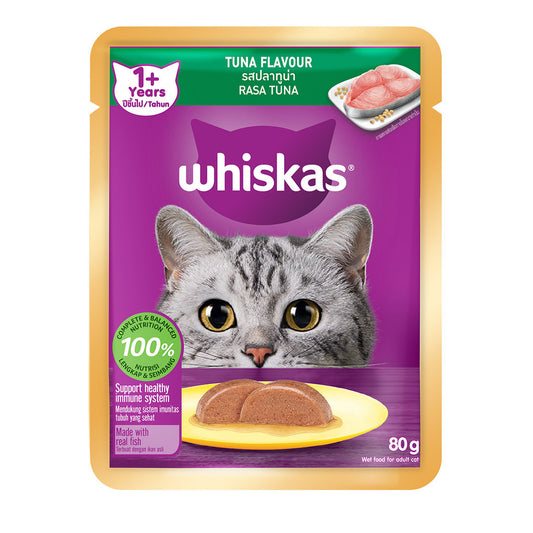 Whiskas Pouch Adult & Senior Nutritious Flavor Wet Cat Food 80g