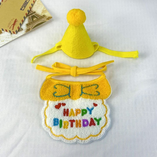 Birthday Bibs & Party Hats Set for Dogs & Cats Cute Pet Accessories