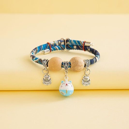 [SG STOCKS] Pet Camphor Wood Beads Insect Repellent Lucky Cat Collar