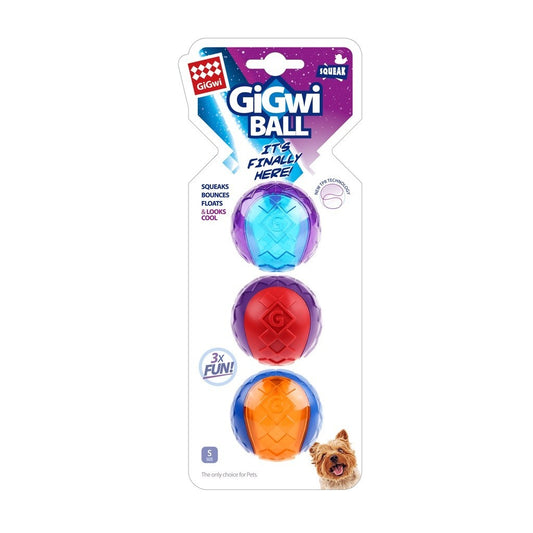 GiGwi Durable Floatable Squeak Ball Dog Puppy Toy 3 Sizes