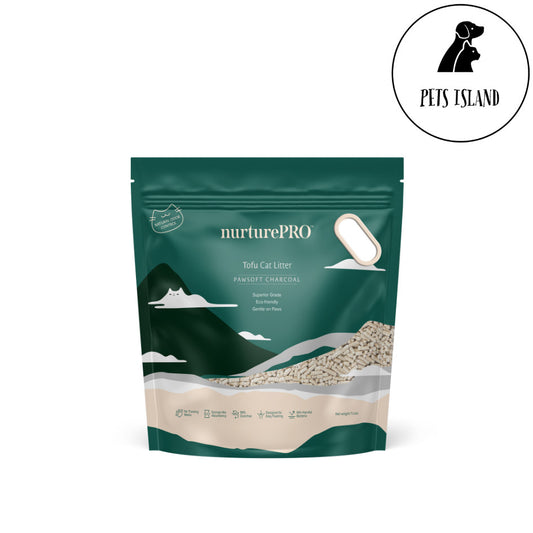 NurturePRO Pawsoft Tofu Cat Litter 7L | Tofu Litter Soya Corn Green Tea Charcoal
