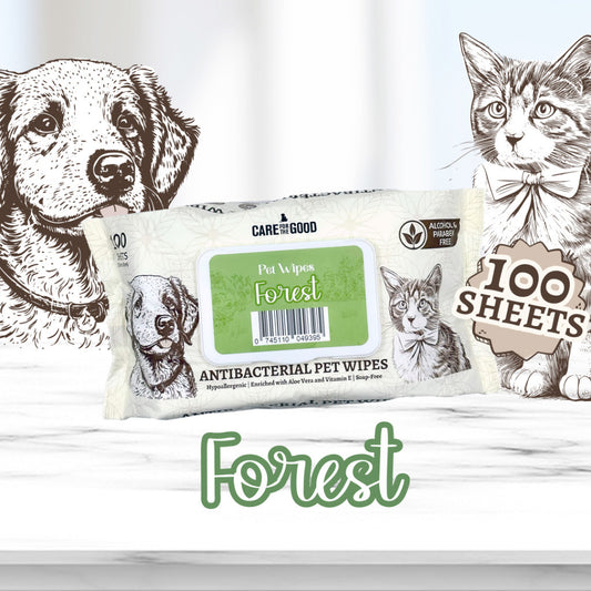 3 FOR $11.90: Care For The Good Antibacterial Pet Wipes 100pc Suitable for Cats, Dogs & Small Animal