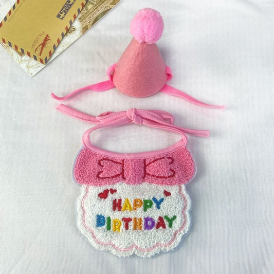 Birthday Bibs & Party Hats Set for Dogs & Cats Cute Pet Accessories