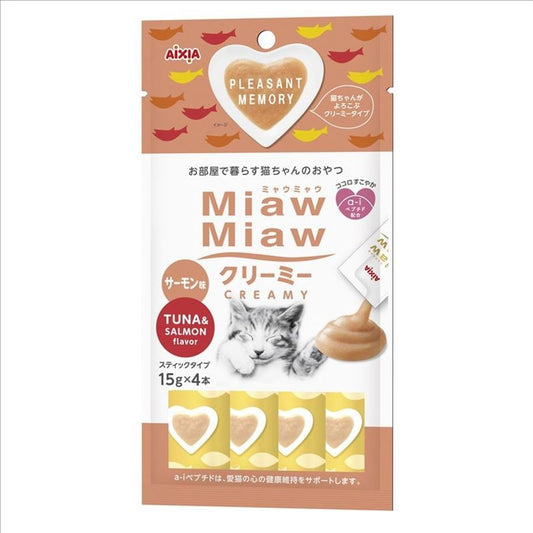 $3 EACH MIX & MATCH (6+ QTY): Aixia Miaw Miaw Creamy Cat Treats - 15g x 4 sachets