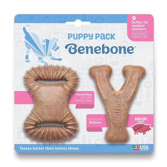 Benebone Chew Toy Wishbone Maplestick Fishbone Infused with Real Flavour for Dogs & Puppies