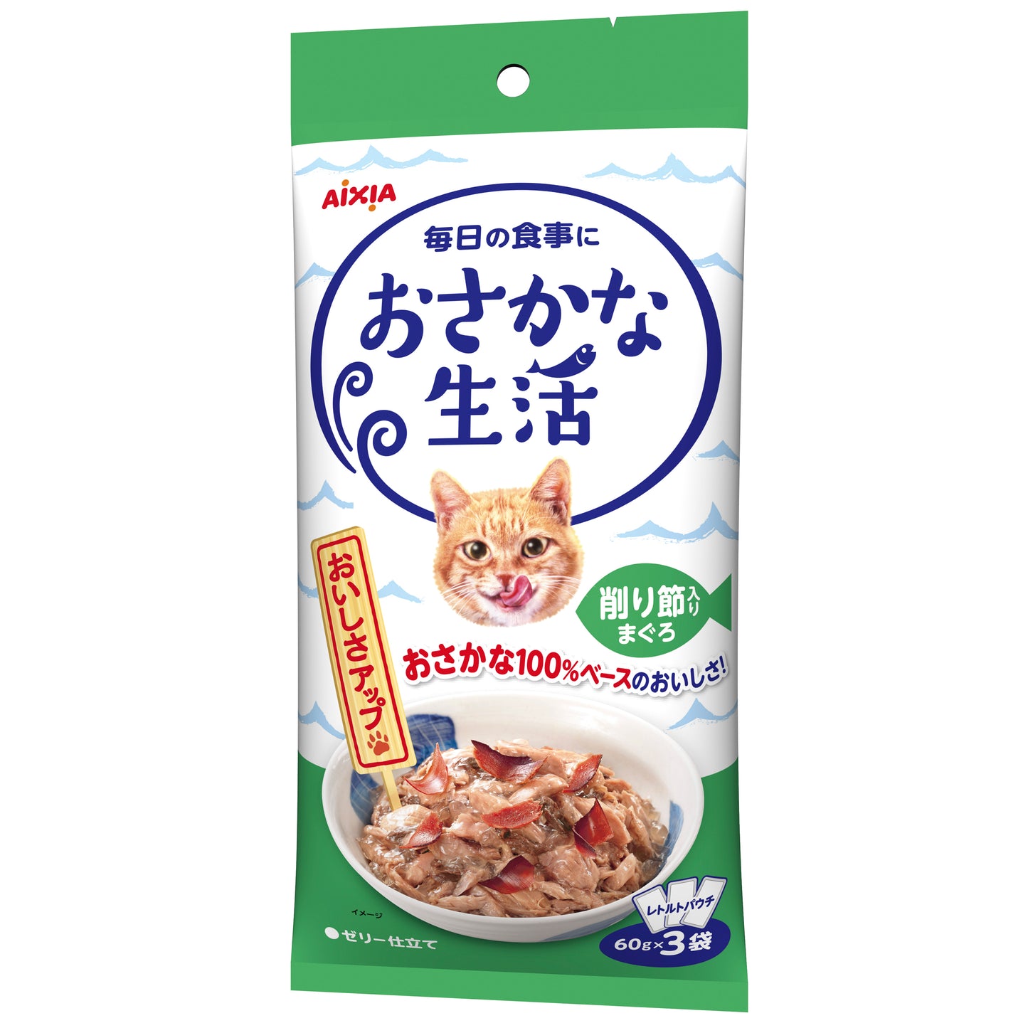 Aixia Fish Life Tuna With Dried Skipjack Tuna Cat Food 60g x 3