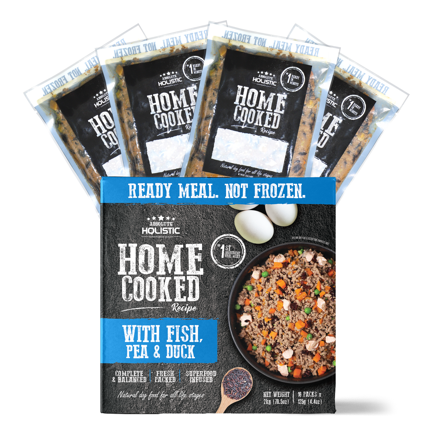 Absolute Holistic Home Cooked Style Recipe Fish, Peas & Duck Gently Cooked Dog Food