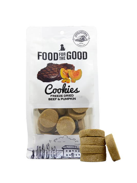 Food For The Good Beef & Pumpkin Cookies Freeze Dried Treats For Cats & Dogs 70g