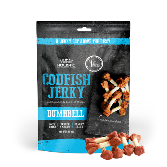 Absolute Holistic Cod Fish Jerky Dumbbell Dog Treats 100g