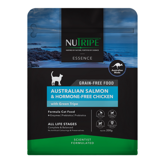 Nutripe Essence Australian Salmon & Hormone-Free Chicken with Green Tripe Cat 200g
