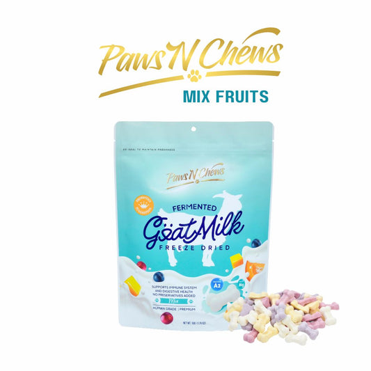 Paws N Chews Fermented Goat Milk Probiotic + Mix Fruits Freeze Dried 50g