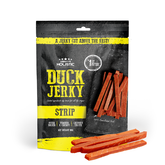 Absolute Holistic Duck Jerky Strip Dog Treats 100g