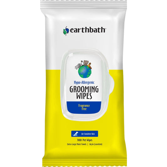 Earthbath Hypo-Allergenic Fragrance Free Grooming Wipes 100pcs
