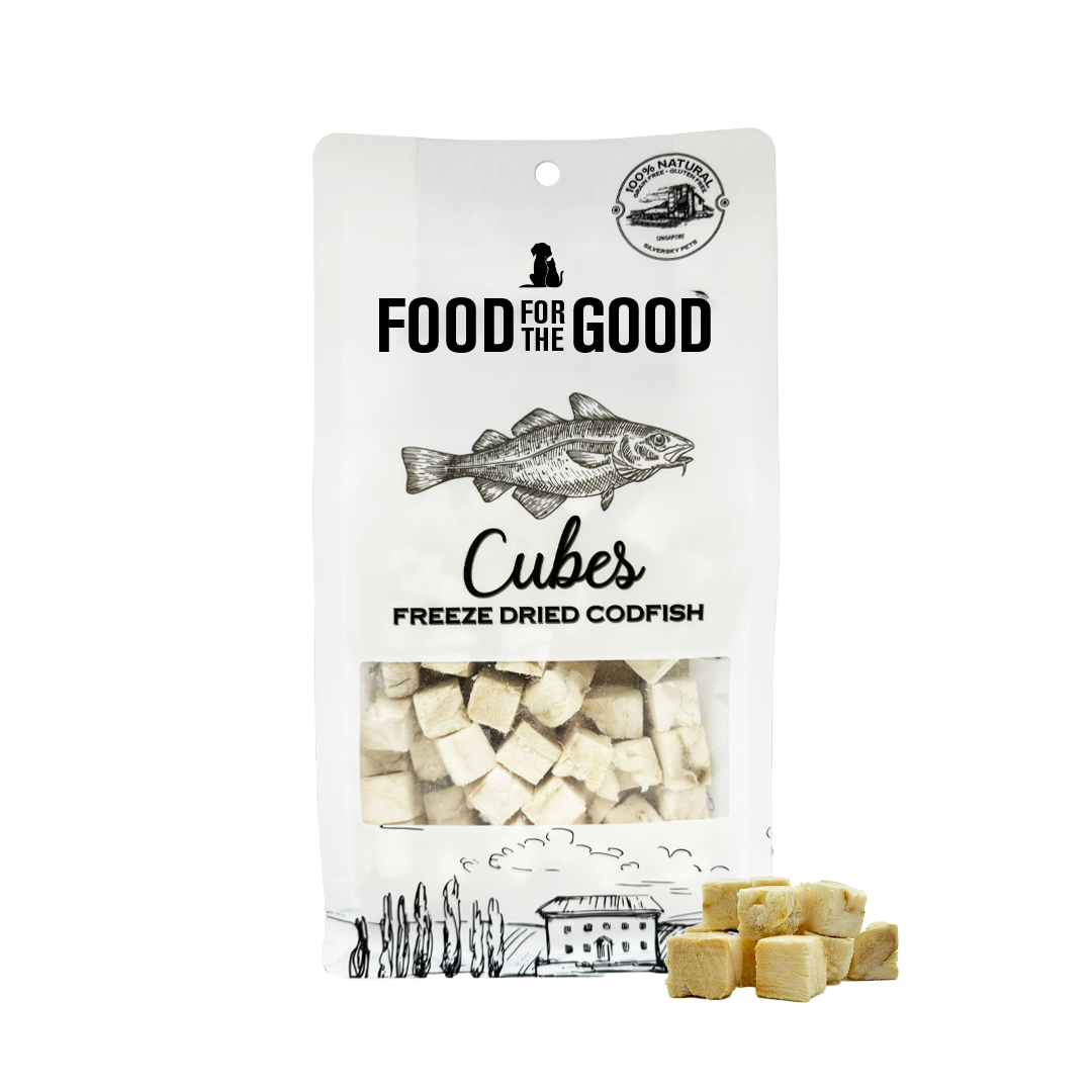 Food For The Good Cod Fish Cubes Freeze Dried Treats For Cats & Dogs 50g