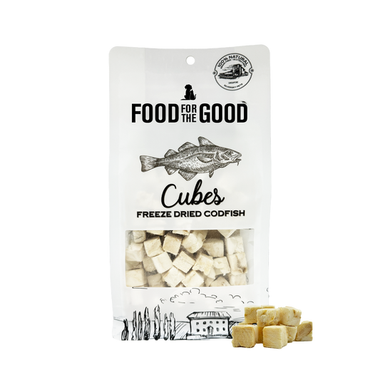 Food For The Good Cod Fish Cubes Freeze Dried Treats For Cats & Dogs 50g