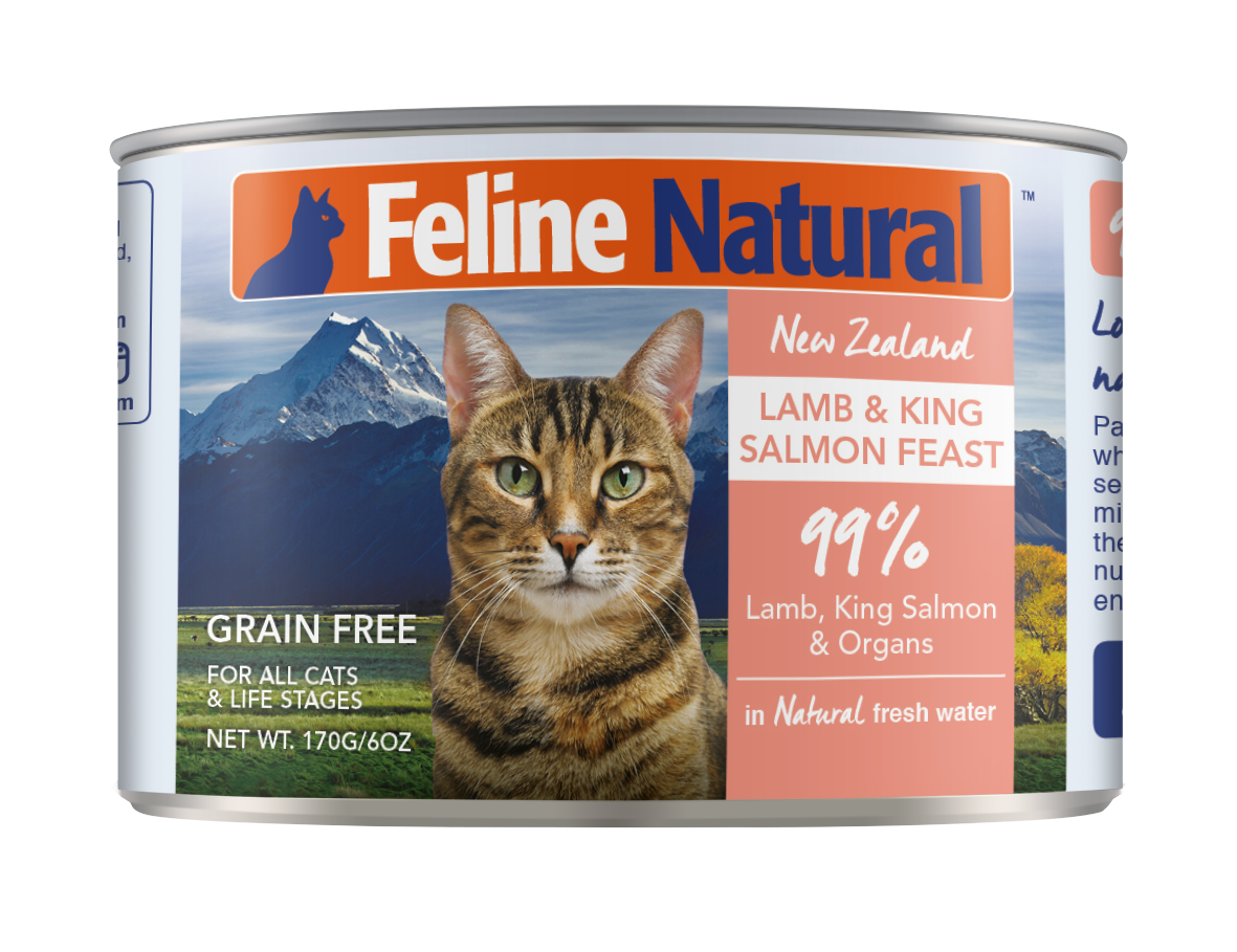 Feline Natural Lamb & King Salmon Feast Canned Cat Food 170g