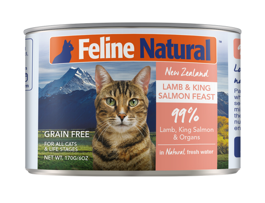 Feline Natural Lamb & King Salmon Feast Canned Cat Food 170g