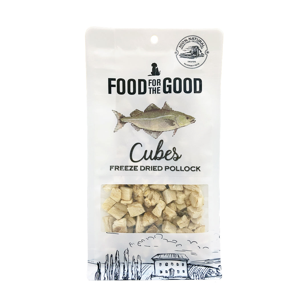 Food For The Good Pollock Cubes Freeze Dried Treats For Cats & Dogs 50g