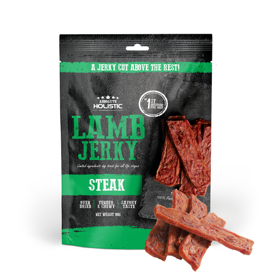 Absolute Holistic Lamb Jerky Steak Dog Treats 100g