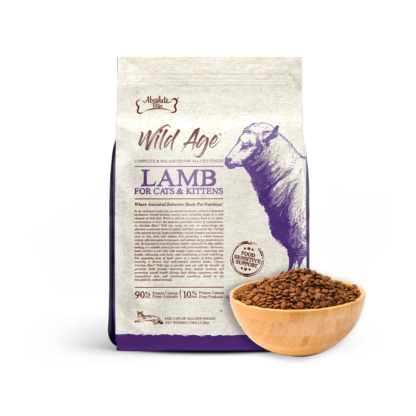 Absolute Bites Wild Age Lamb Dry Cat Food