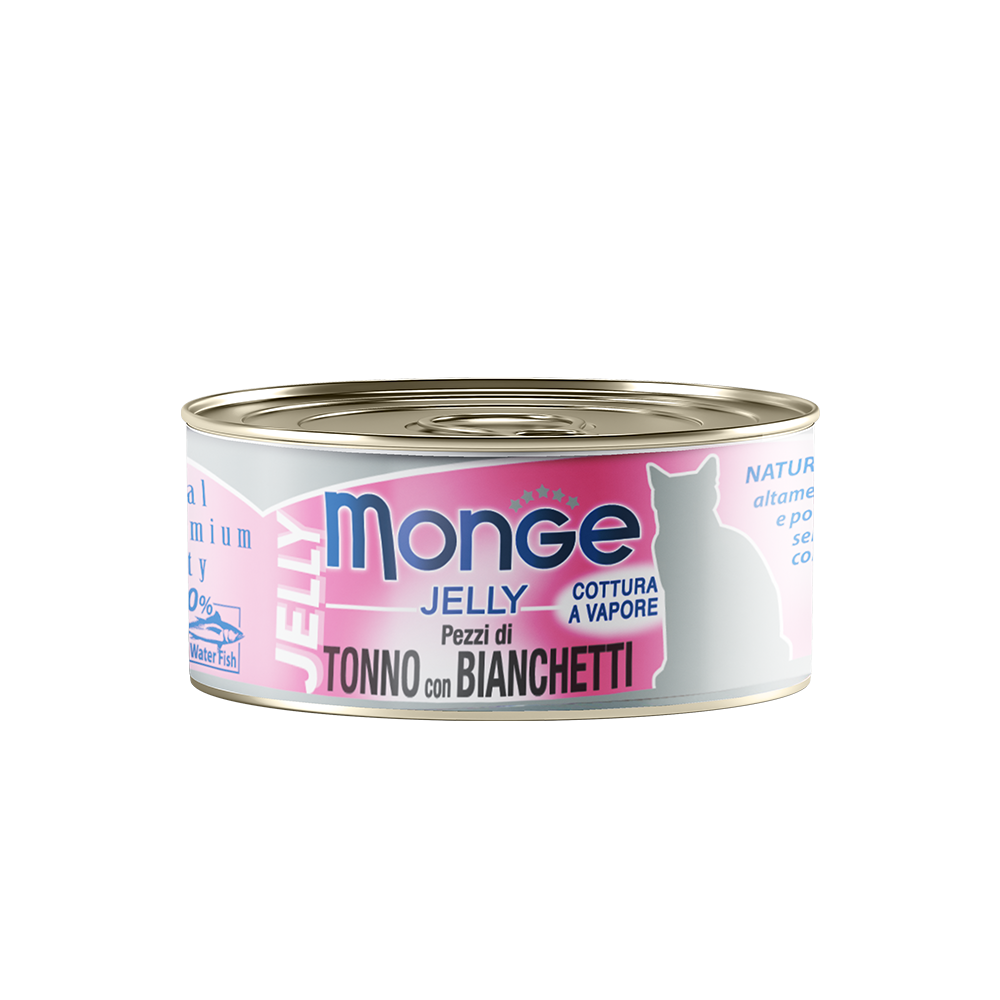 Monge Yellowfin Tuna With Whitebait in Jelly Canned Cat Food 80g