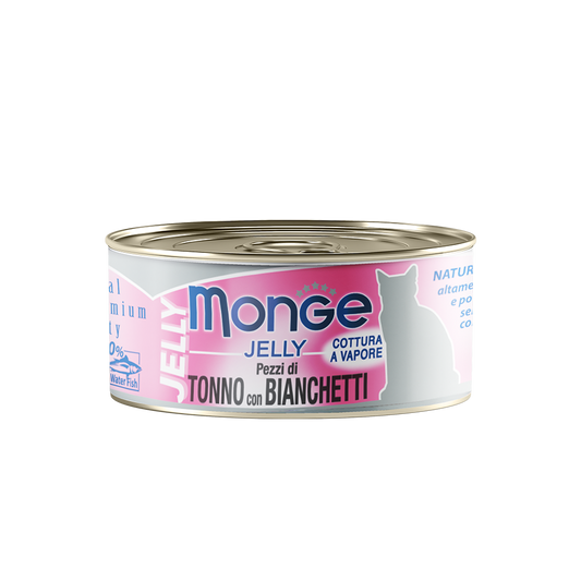 Monge Yellowfin Tuna With Whitebait in Jelly Canned Cat Food 80g