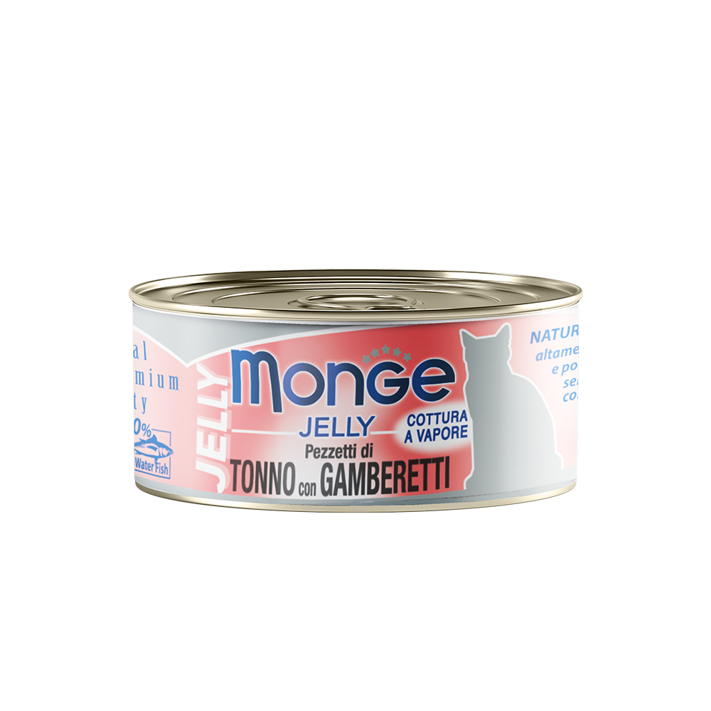 Monge Yellowfin Tuna with Shrimp in Jelly Canned Cat Food 80g