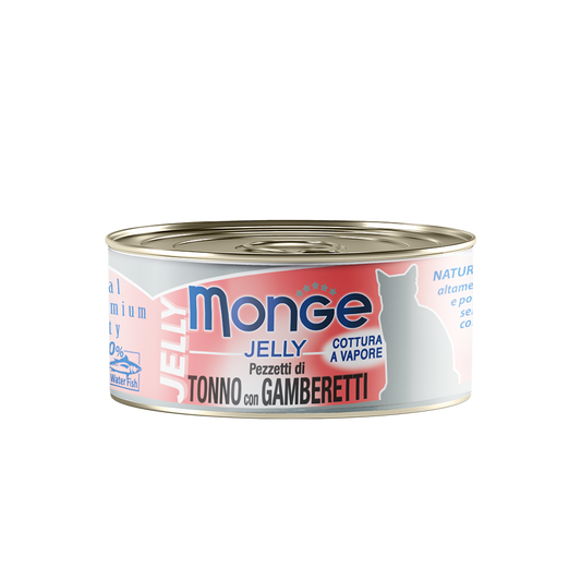 Monge Yellowfin Tuna with Shrimp in Jelly Canned Cat Food 80g