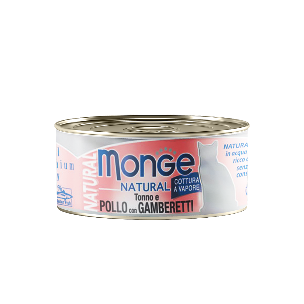 Monge Natural Tuna & Chicken With Shrimps Canned Cat Food 80g