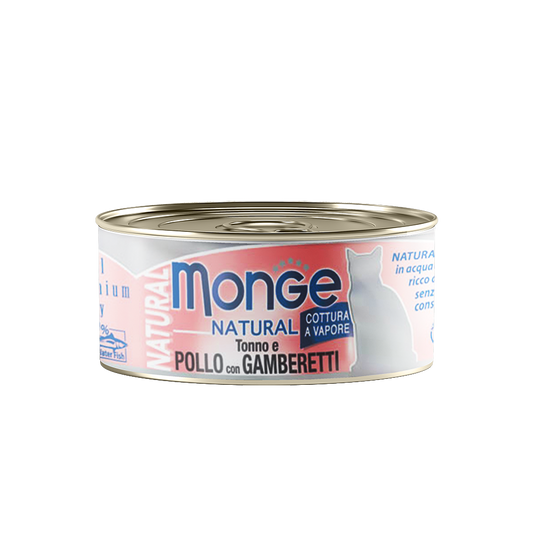 Monge Natural Tuna & Chicken With Shrimps Canned Cat Food 80g