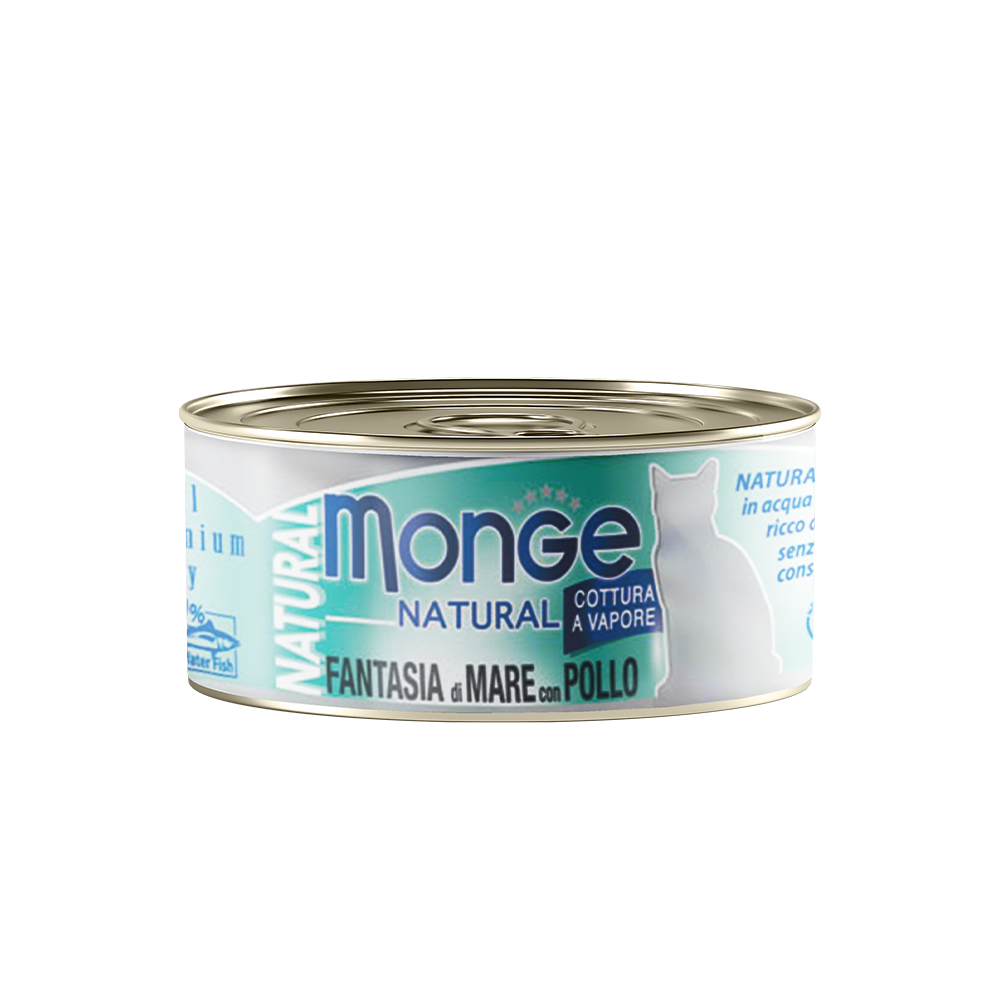 Monge Natural Seafood Mixed With Chicken Canned Cat Food 80g