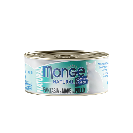 Monge Natural Seafood Mixed With Chicken Canned Cat Food 80g