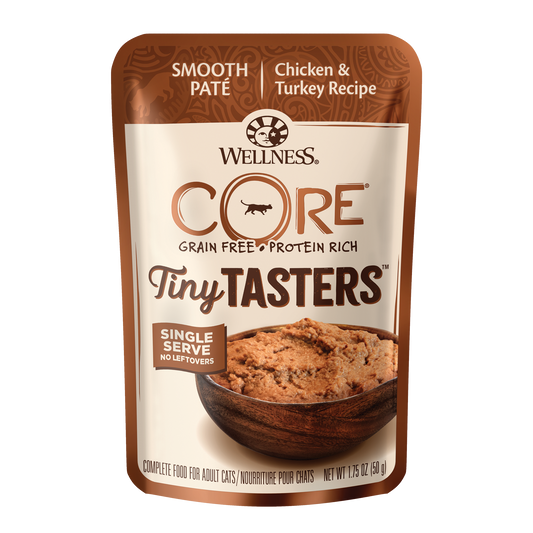 Wellness CORE Tiny Tasters Chicken & Turkey Pate Adult Pouch Cat Food 1.75oz