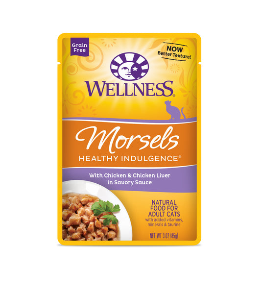 Wellness Healthy Indulgence Morsels Chicken & Chicken Liver Cat Food 3oz