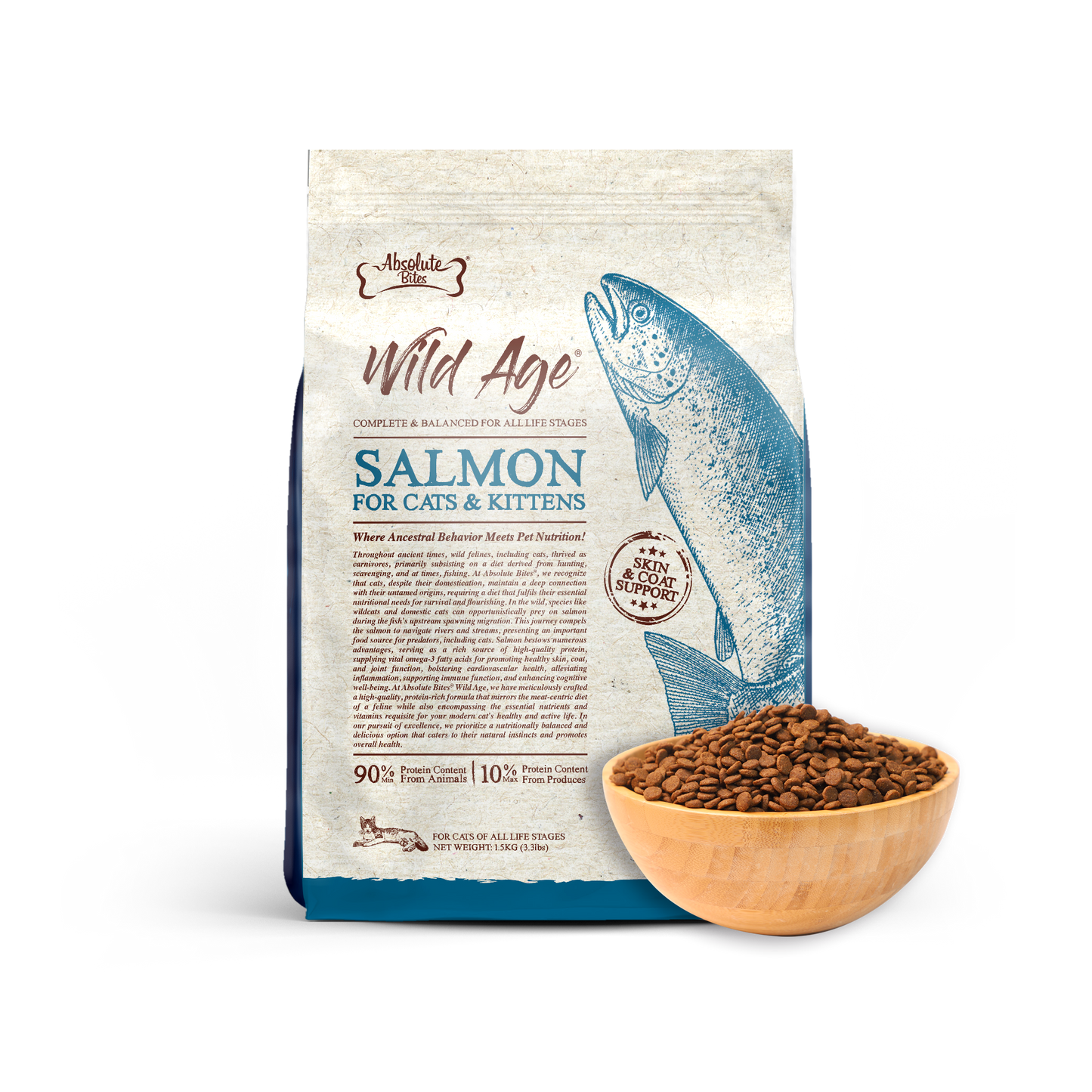 Absolute Bites Wild Age Salmon Dry Cat Food