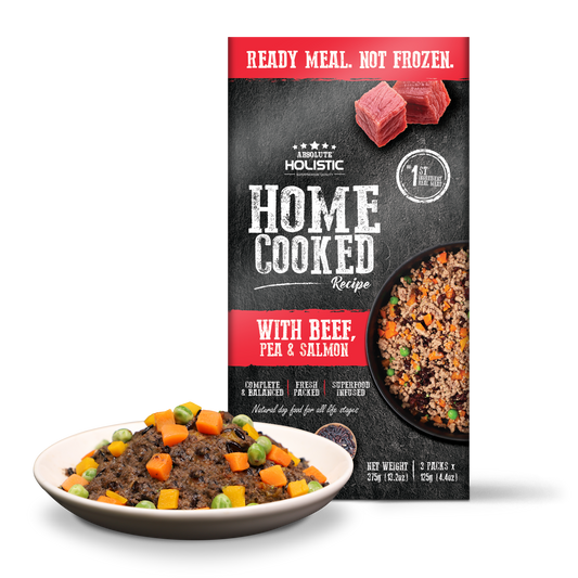 Absolute Holistic Home Cooked Style Recipe Beef, Peas & Salmon Gently Cooked Dog Food