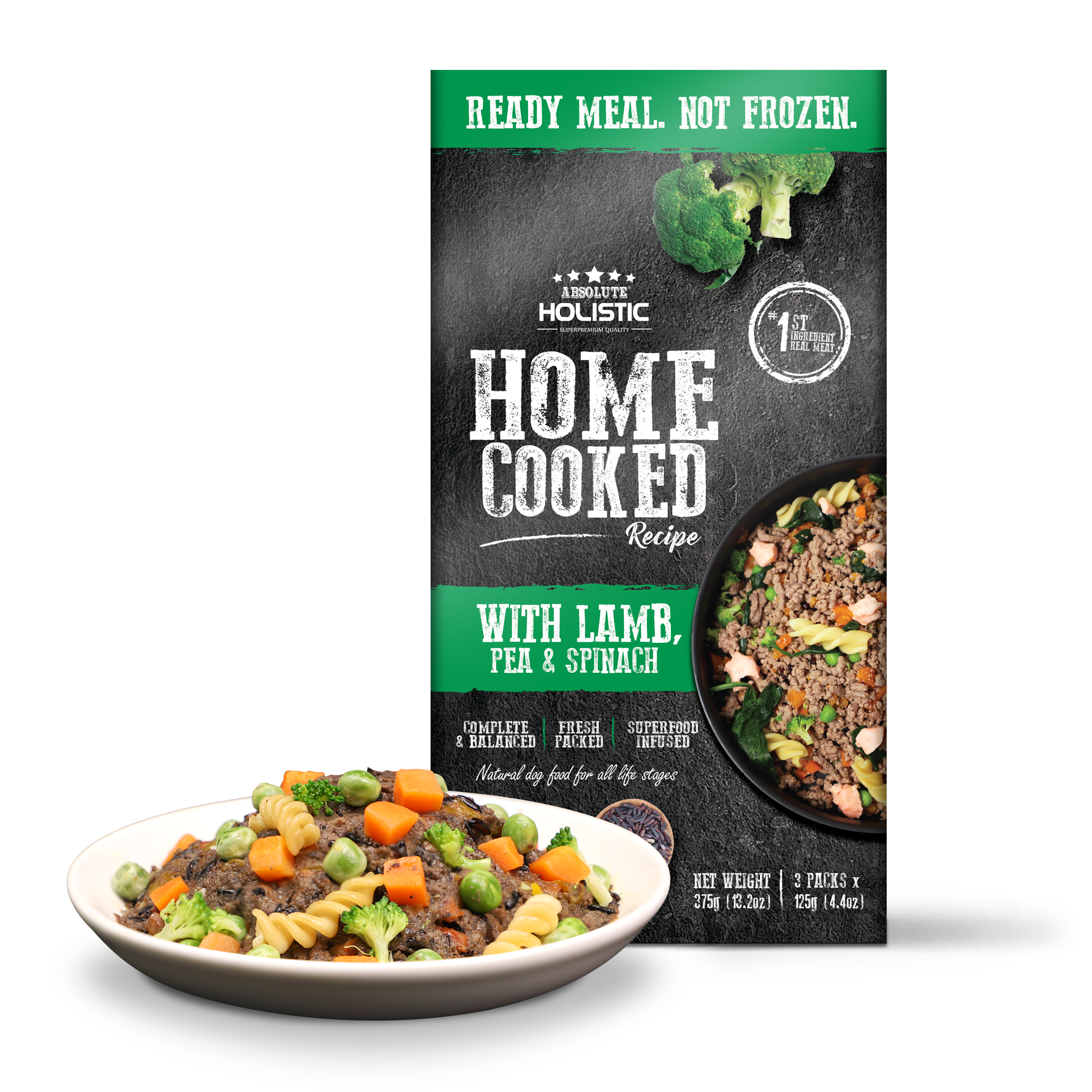 Absolute Cooked Absolute Holistic Home Cooked Style Recipe Lamb, Peas & Spinach Gently ...