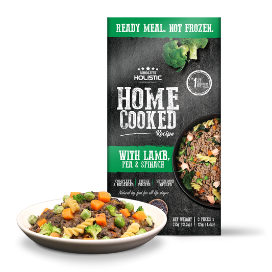 Absolute Holistic Home Cooked Style Recipe Lamb, Peas & Spinach Gently Cooked Dog Food