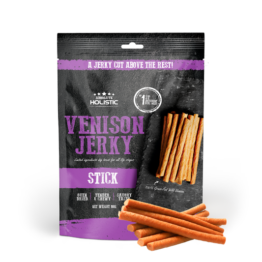 Absolute Holistic Venison Jerky Stick Dog Treats 100g