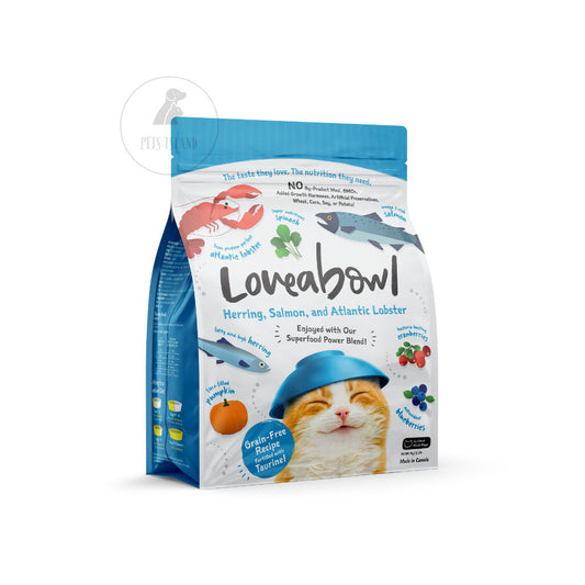 Loveabowl Grain Free Dry Cat Food - Complete Diet, Kibbles, Chicken Snow Crab Herring Salmon Lobster