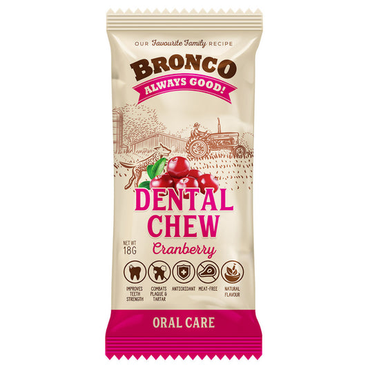 12 FOR $10: Bronco Dental Chew for Dog 18g - Banana, Blueberry, Cranberry, Milk, Mint, Peanut Butter